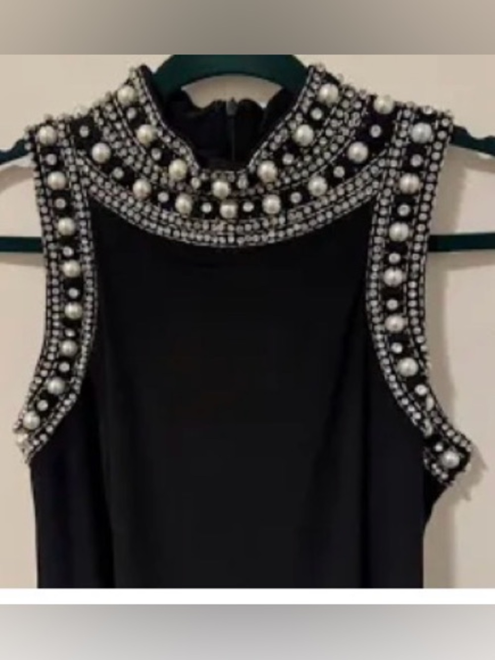 MSK Black Beaded High-Neck Sleeveless Dress - Picture 2 of 8